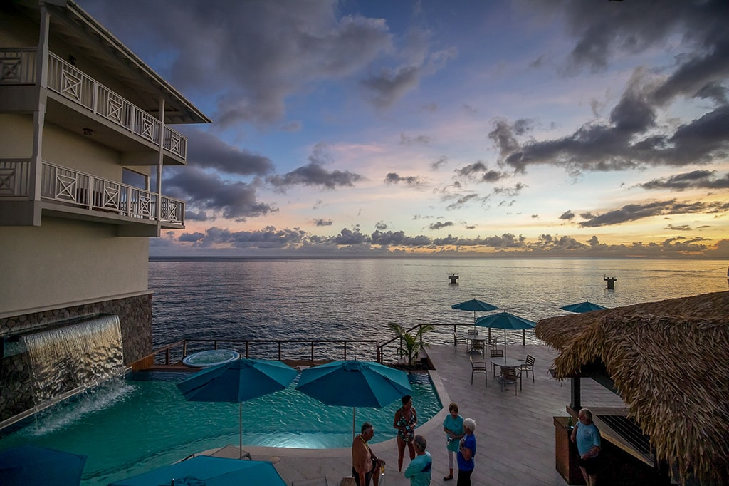 The hotel's pool deck is a favorite place to relax and enjoy sunsets. The hotel's pool deck is a favorite place to relax and enjoy sunsets.